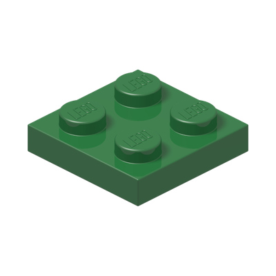 PLATE 2X2 · Dark Green (réf. BrickLink Green)