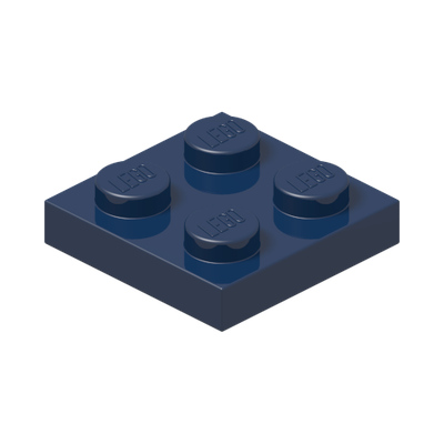 PLATE 2X2 · Earth Blue (réf. BrickLink Dark Blue)