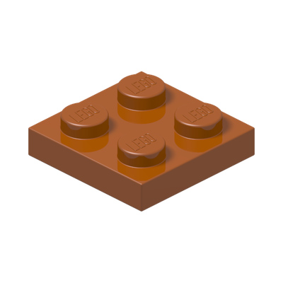 PLATE 2X2 · Dark Orange (réf. BrickLink Dark Orange)
