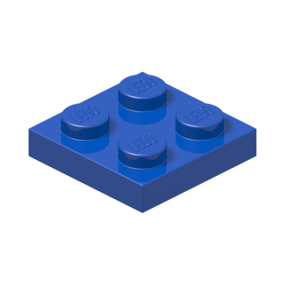 PLATE 2X2 · Bright Blue (réf. BrickLink Blue)