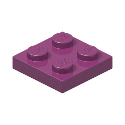 PLATE 2X2 · Bright Reddish Violet (réf. BrickLink Magenta)