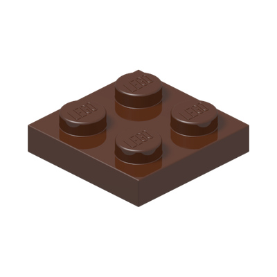 PLATE 2X2 · Reddish Brown (réf. BrickLink Reddish Brown)