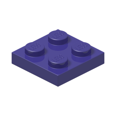 PLATE 2X2 · Medium Lilac (réf. BrickLink Dark Purple)