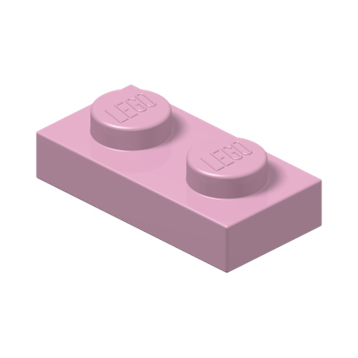PLATE 1X2 · Light Purple (réf. BrickLink Bright Pink)