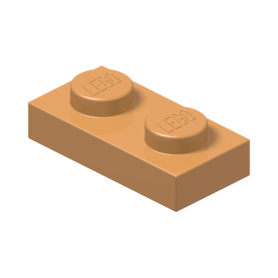 PLATE 1X2 · Medium Nougat (réf. BrickLink Medium Nougat)