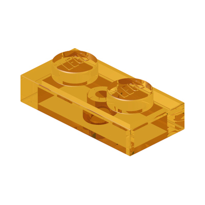 PLATE 1X2 · Tr. Yellow (réf. BrickLink Trans-Yellow)