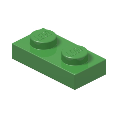PLATE 1X2 · Bright Green (réf. BrickLink Bright Green)