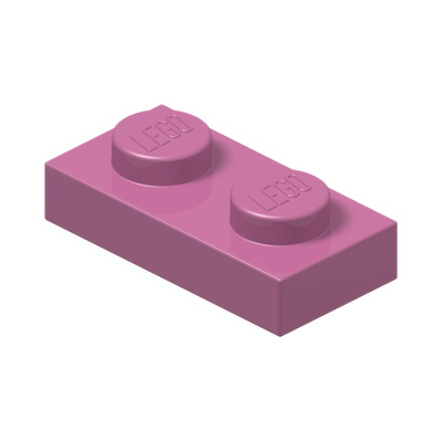 PLATE 1X2 · Bright Purple (réf. BrickLink Dark Pink)