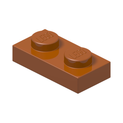 PLATE 1X2 · Dark Orange (réf. BrickLink Dark Orange)