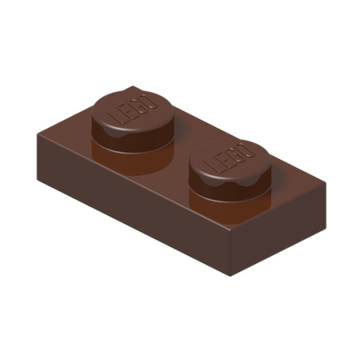 PLATE 1X2 · Reddish Brown (réf. BrickLink Reddish Brown)
