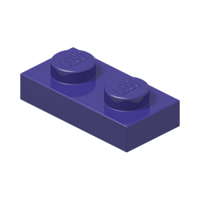 PLATE 1X2 · Medium Lilac (réf. BrickLink Dark Purple)