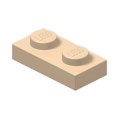 PLATE 1X2 · Light Nougat (réf. BrickLink Light Nougat)