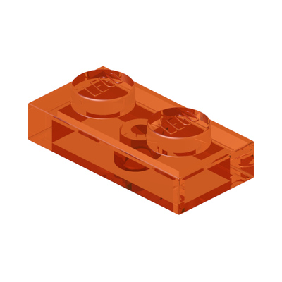 PLATE 1X2 · Tr. Bright Orange (réf. BrickLink Trans-Orange)