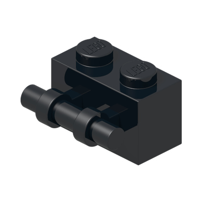 BRICK 1X2 WITH STICK · Black (réf. BrickLink Black)