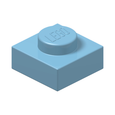 PLATE 1X1 · Light Royal Blue (réf. BrickLink Bright Light Blue)