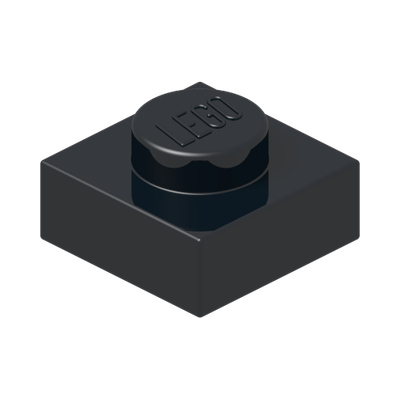 PLATE 1X1 · Black (réf. BrickLink Black)
