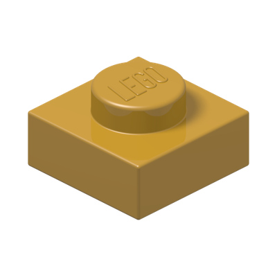 PLATE 1X1 · Warm Gold (réf. BrickLink Pearl Gold)