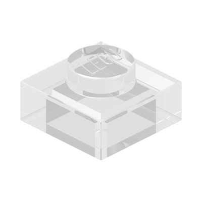 PLATE 1X1 · Transparent (réf. BrickLink Trans-Clear)