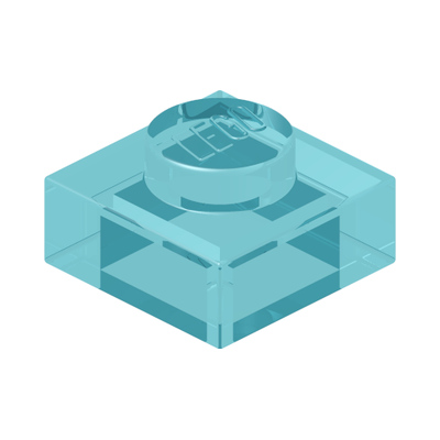 PLATE 1X1 · Tr. Light Blue (réf. BrickLink Trans-Light Blue)