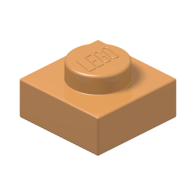 PLATE 1X1 · Medium Nougat (réf. BrickLink Medium Nougat)