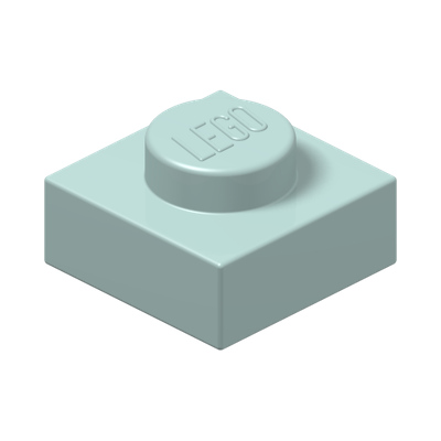 PLATE 1X1 · Aqua (réf. BrickLink Light Aqua)