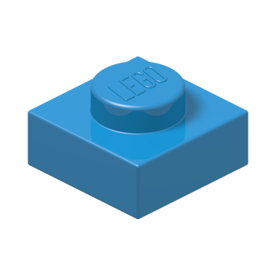 PLATE 1X1 · Dark Azur (réf. BrickLink Dark Azure)