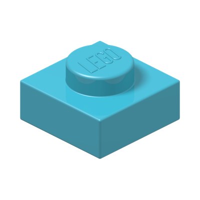 PLATE 1X1 · Medium Azur (réf. BrickLink Medium Azure)