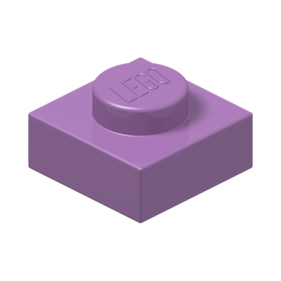 PLATE 1X1 · Medium Lavender (réf. BrickLink Medium Lavender)