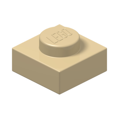 PLATE 1X1 · Brick Yellow (réf. BrickLink Tan)