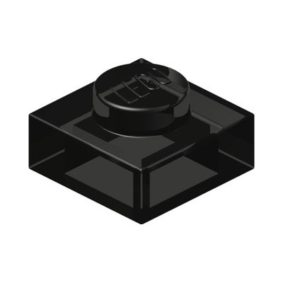 PLATE 1X1 · Transparent Black (réf. BrickLink Trans-Black (2023))