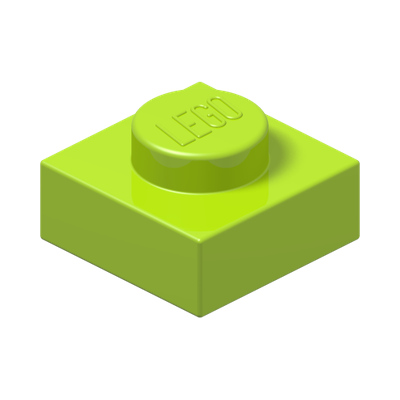 PLATE 1X1 · Bright Yellowish Green (réf. BrickLink Lime)