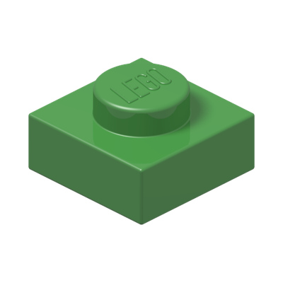 PLATE 1X1 · Bright Green (réf. BrickLink Bright Green)