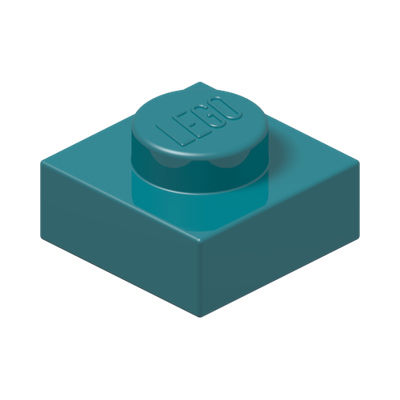 PLATE 1X1 · Bright Bluish Green (réf. BrickLink Dark Turquoise)