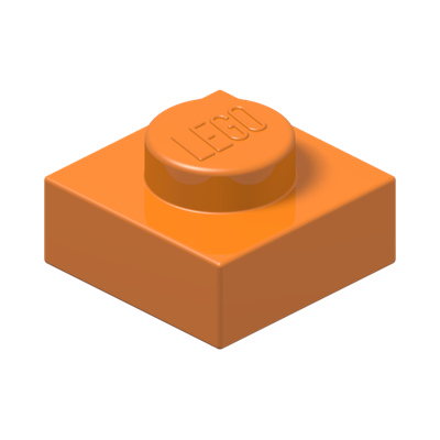 PLATE 1X1 · Bright Orange (réf. BrickLink Orange)