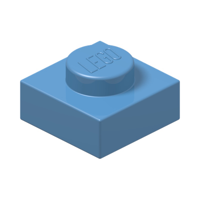PLATE 1X1 · Medium Blue (réf. BrickLink Medium Blue)