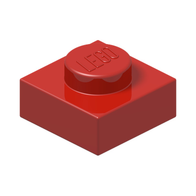 PLATE 1X1 · Bright Red (réf. BrickLink Red)
