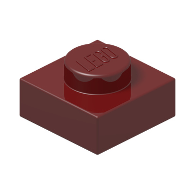 PLATE 1X1 · New Dark Red (réf. BrickLink Dark Red)