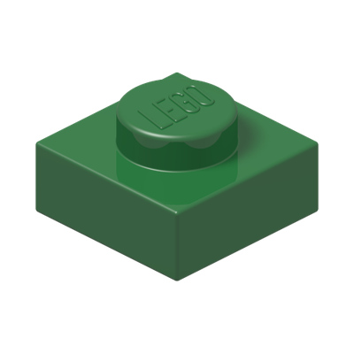 PLATE 1X1 · Dark Green (réf. BrickLink Green)