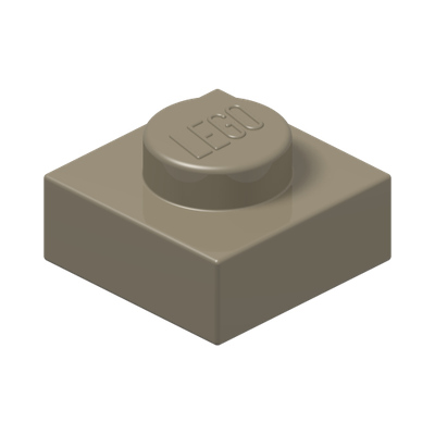 PLATE 1X1 · Sand Yellow (réf. BrickLink Dark Tan)