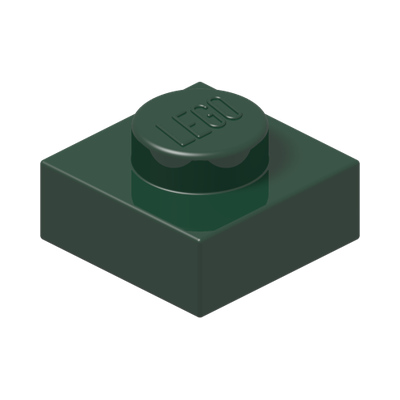 PLATE 1X1 · Earth Green (réf. BrickLink Dark Green)