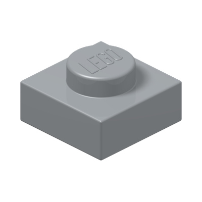 PLATE 1X1 · Medium Stone Grey (réf. BrickLink Light Bluish Gray)