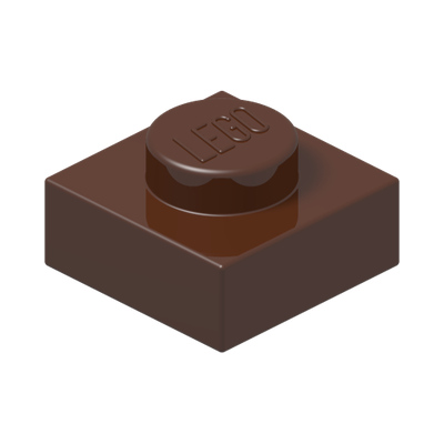 PLATE 1X1 · Reddish Brown (réf. BrickLink Reddish Brown)