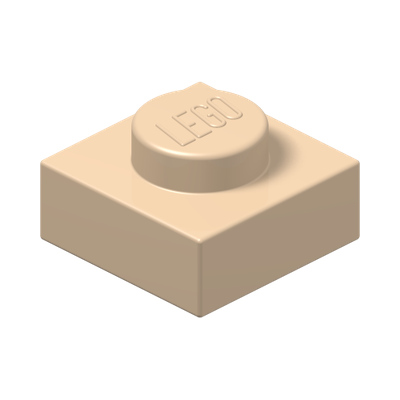 PLATE 1X1 · Light Nougat (réf. BrickLink Light Nougat)