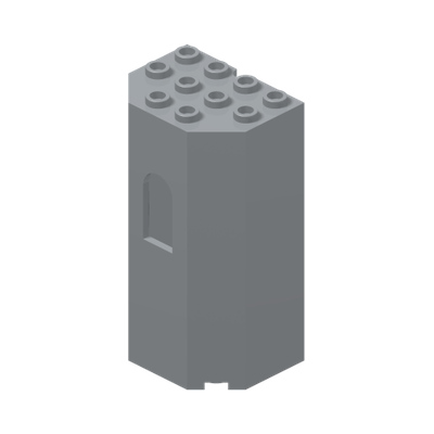 FRENCH TOWER 4X3X6 · Medium Stone Grey (réf. BrickLink Light Bluish Gray)