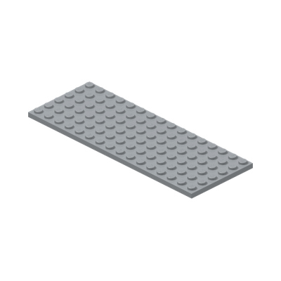 PLATE 6X16 · Medium Stone Grey (réf. BrickLink Light Bluish Gray)