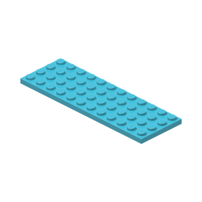 PLATE 4X12 · Medium Azur (réf. BrickLink Medium Azure)