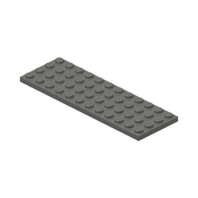 PLATE 4X12 · Dark Stone Grey (réf. BrickLink Dark Bluish Gray)