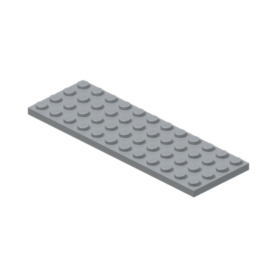 PLATE 4X12 · Medium Stone Grey (réf. BrickLink Light Bluish Gray)