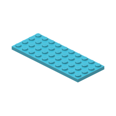 PLATE 4X10 · Medium Azur (réf. BrickLink Medium Azure)