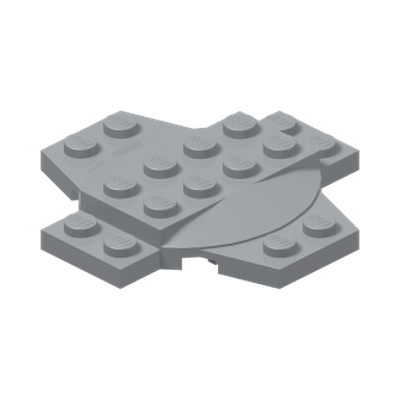 Plate, Modified 6 x 6 x 2/3 Cross with Dome · LEGO 4211611 (réf. BrickLink 30303) · Couleur BrickLink : Light Bluish Gray